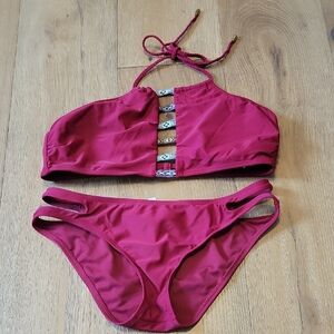 Island Soul Burgandy 2 Piece Bikini